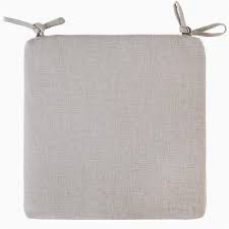 Chair Cushion, 100% Cotton and Linen Full Colour Grey Office Kitchen Seat Cushion Chair Seat Cushion with Bow Breathable 2 Seasons Universal 40 x 40 cm