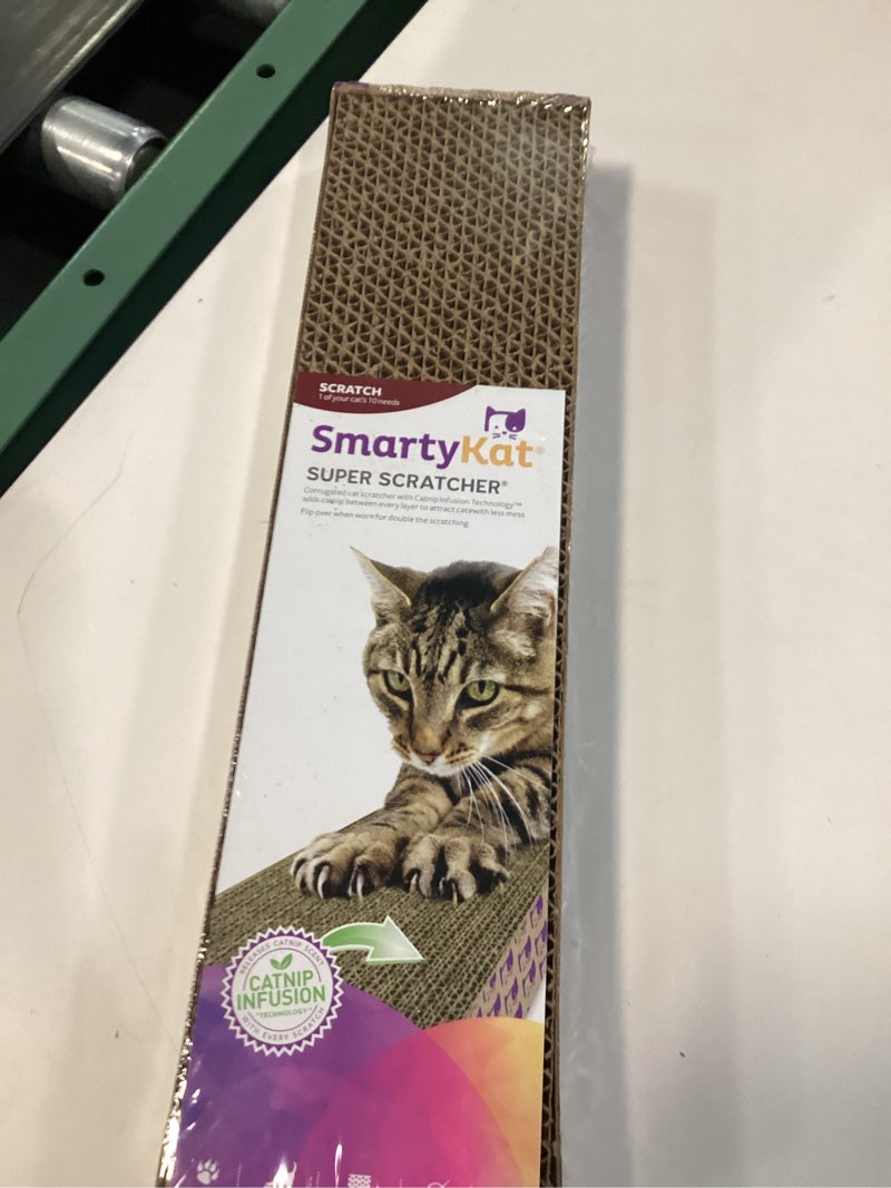 Condition photo showing New/Like New for smartykat super scratcher single wide with catnip infusion technology corrugate cat scratch pad  durable & reversible
