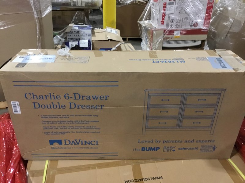 Condition photo showing Brand New for Davinci Charlie 6-Drawer Double Dresser in Chestnut