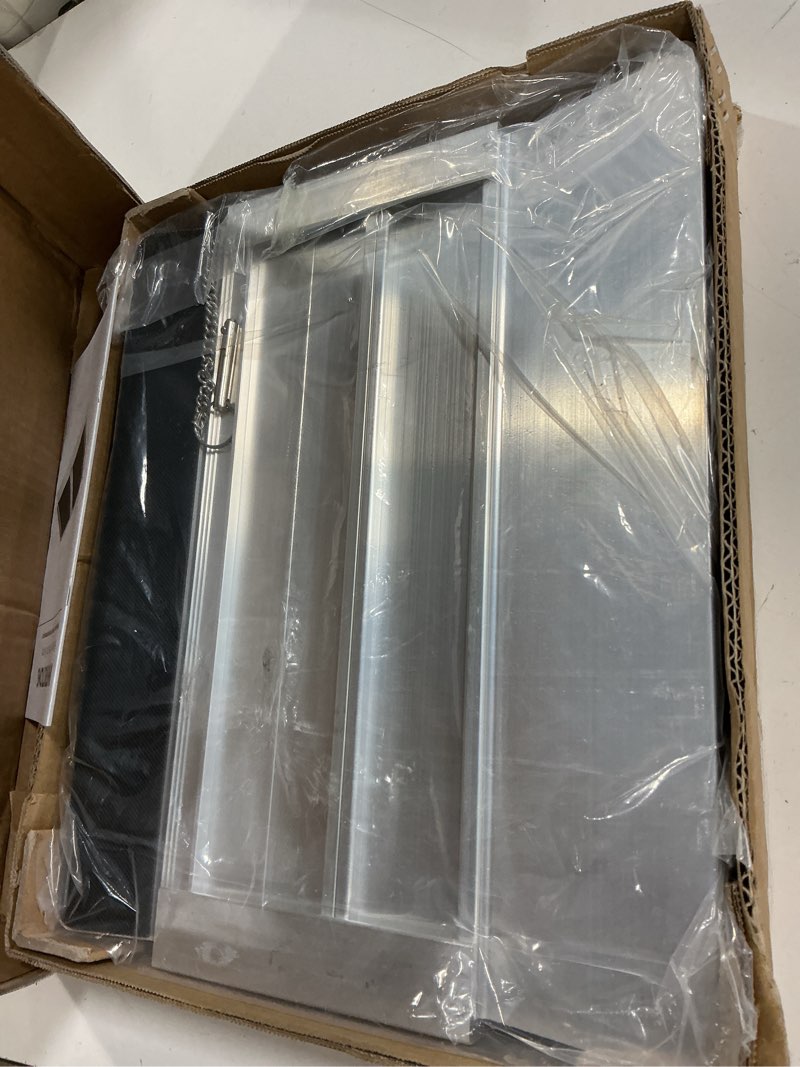 Condition photo showing New/Like New for fachnuo 1 feet portable threshold ramp with self-adjusting bottom, wheelchair ramp for home doorways, non-skid handicap ramp for home steps, folding wheel chair ramp for stairs, entry, 800lbs capacity silver metallic edges 1ft