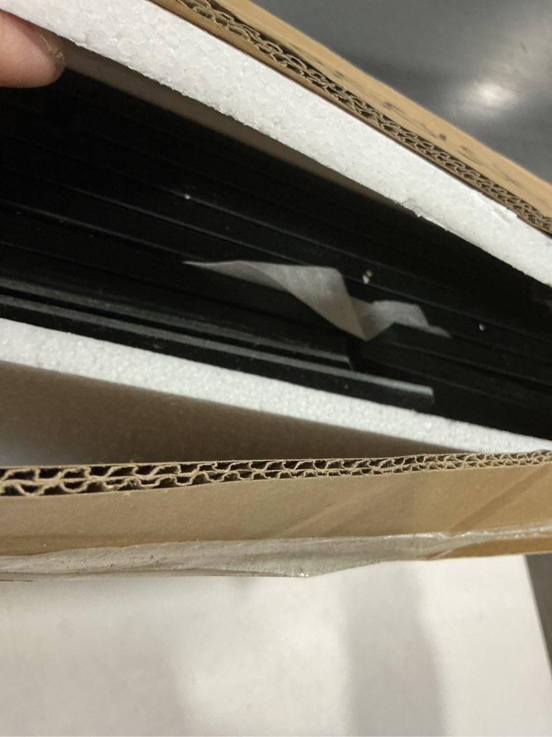 Condition photo showing As Is for Ladder Cube Storage Bookcase - Wooden L-Shaped 3-Tier Corner Shelf, Reversible 6-Cube Organizer for Home & Office, Black 6-Cube Black