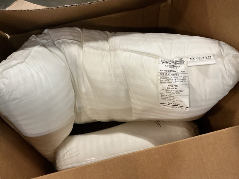 Condition photo showing Good Condition for  beckham hotel collection bed pillows king size set of 2 | down alternative pillow for back, stomach or side sleepers