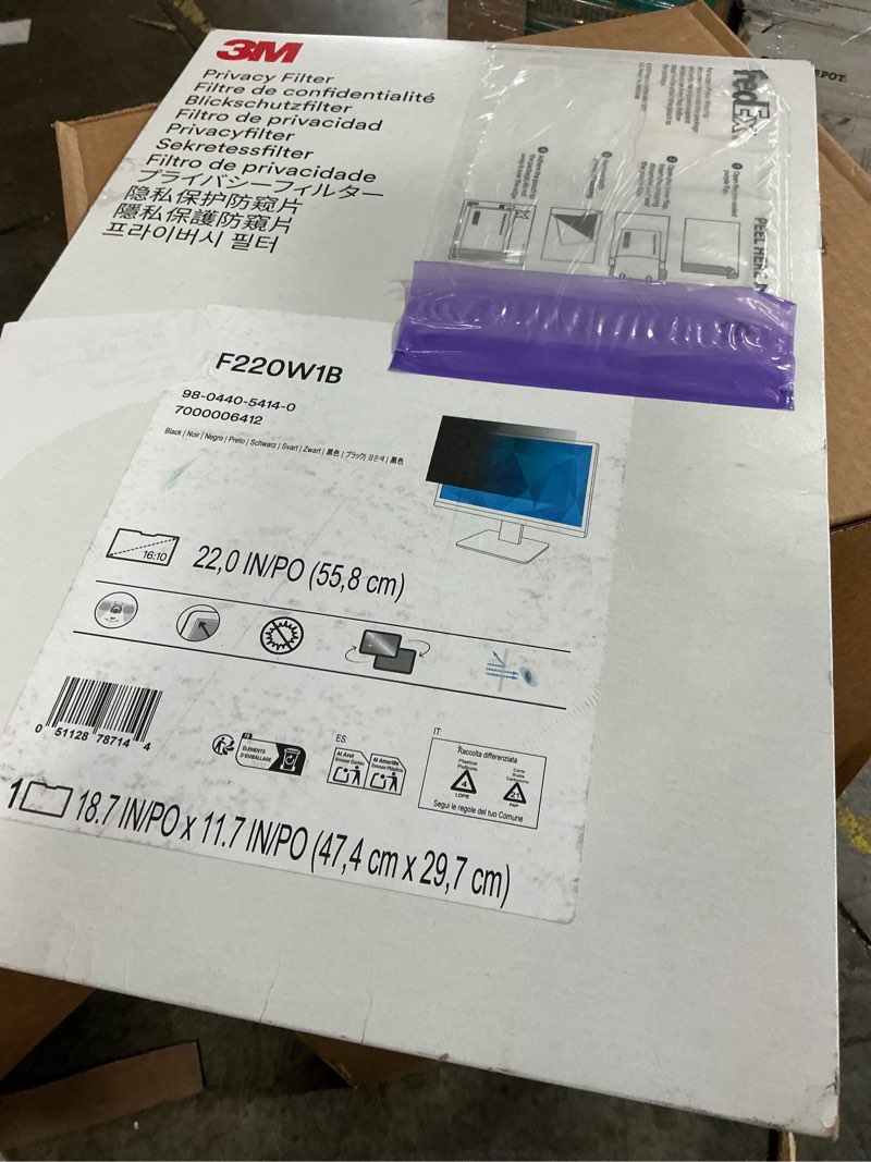 Condition photo showing New/Like New for 3m privacy filter for 22" widescreen monitor (16:10) (pf220w1b)