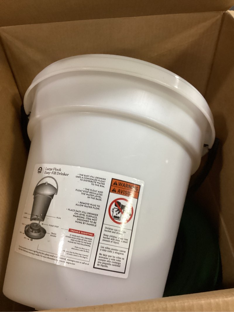 Condition photo showing As Is for Harris Farms Large Flock Easy-Fill Poultry Drinker, Made with BPA-Free Plastic, Top Fill Design, 6.25 Gallon 6.25 gallon Drinker
