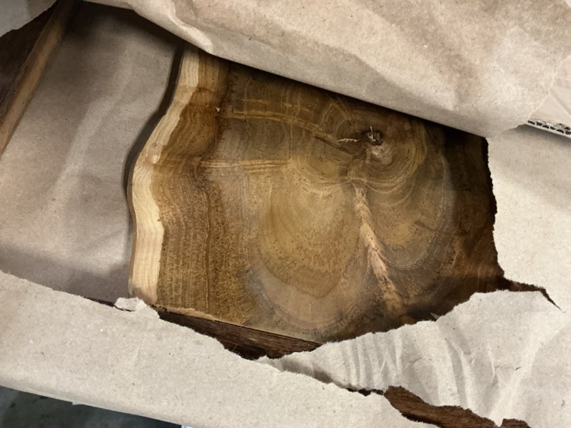 Condition photo showing Good Condition for jollymer 2 pack live edge teak wood wall decor, rustic wooden wall art, handcrafted home decoration for living room bedroom office, 17"x17" natural frame