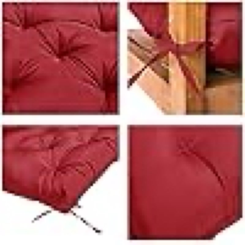 SEAHOME Waterproof Bench Cushion with Backrest,  Swing Replacement Cushions Overstuffed for Garden Patio Furniture Loveseat Swing Outdoor Bench Cushions (59.1 * 39.4 * 3.94inch, Burgundy