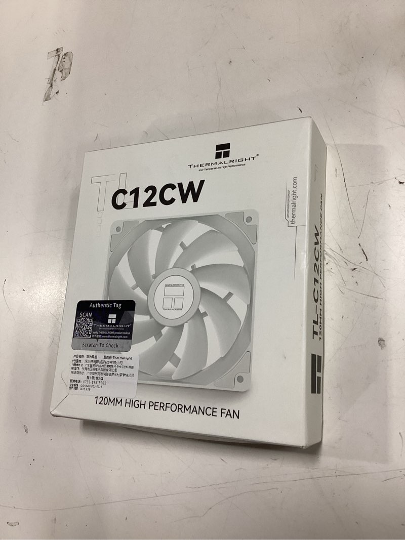 Condition photo showing New/Like New for Thermalright TL-C12CW CPU Fan 120mm Case Cooler Fan, 4Pin PWM Silent Computer Fan with S-FDB Bearing Included, up to 1550RPM Cooling Fan (White) TL-C12CW-WHITE-G2