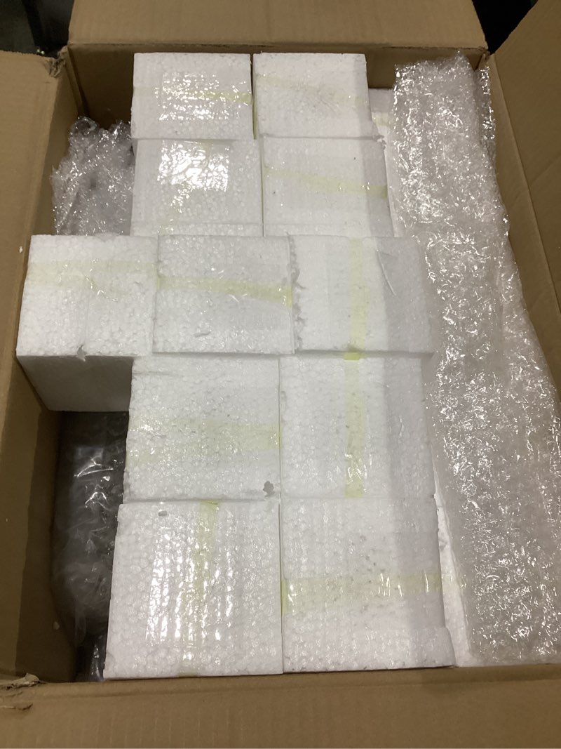 yerliker 12 sets 20'' tall acrylic flower vase wedding centerpieces flowers stand with hanging glass tealight globe candle holders, crystal garland strands and self adhesive hook (cuboid)