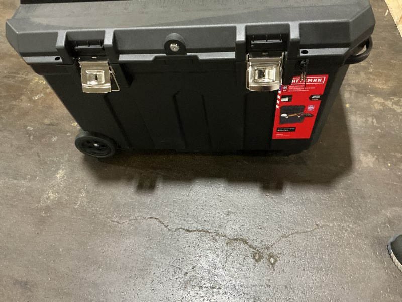 Condition photo showing Good Condition for craftsman 37-in w x 23-in h x 23-in d black plastic rolling tool box