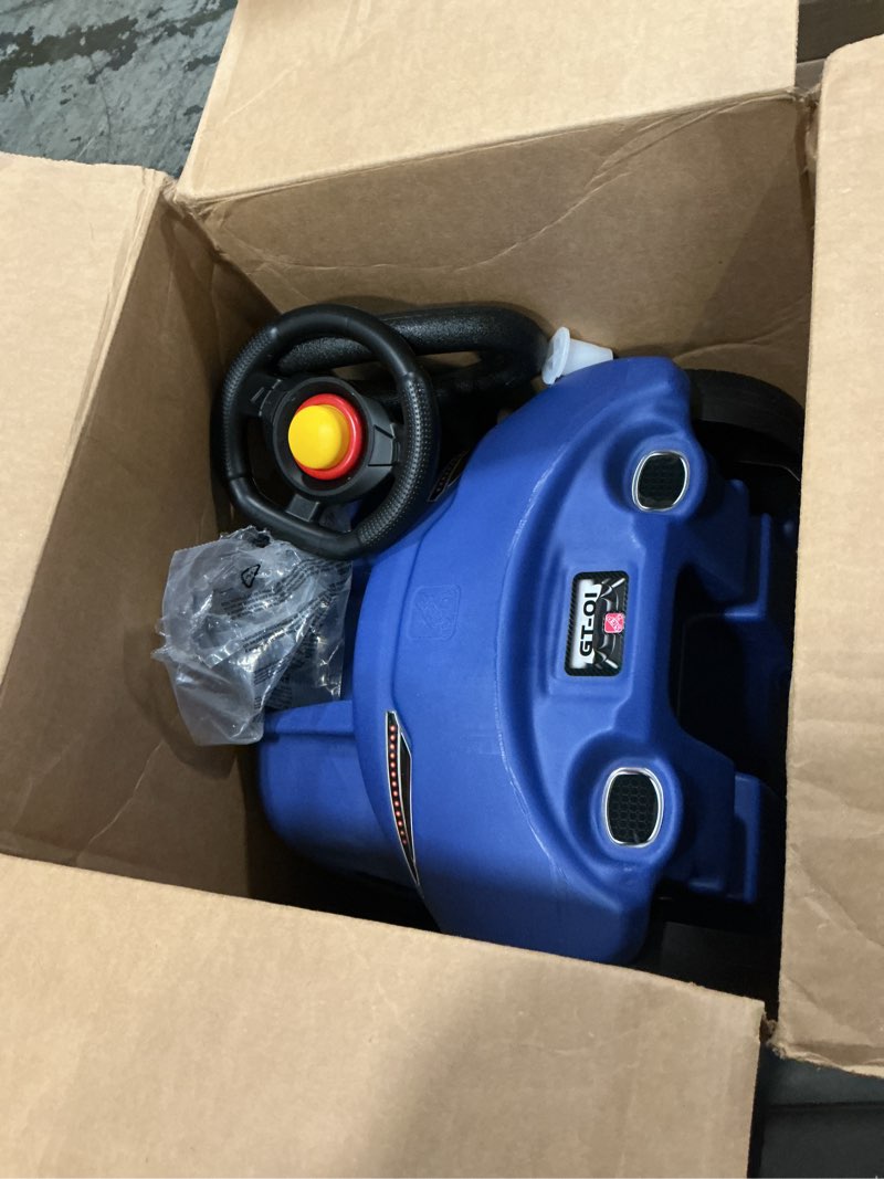 Condition photo showing Good Condition for step2 push around buggy gt kids push car, ride on toy, stroller substitute, includes seat belt & horn, made of durable plastic, max weight 50 lbs., for toddlers 1.5-3 years old, blue