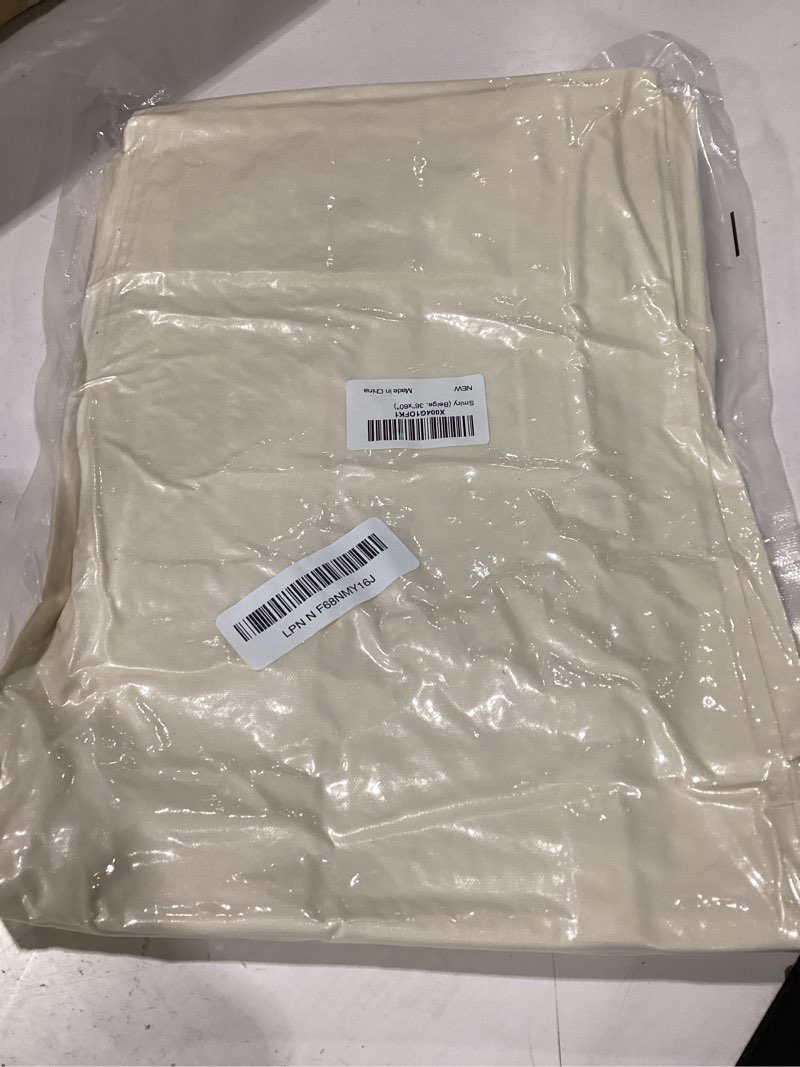 Condition photo showing New/Like New for smiry rectangle tablecloth, elastic fitted flannel backed vinyl tablecloths for 5ft folding tables, waterproof wipeable table covers for indoor, outdoor, picnic and camping (beige, 36"x60") 60" x 36" (rectangular) beige 1