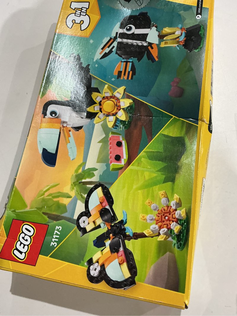 Condition photo showing Good Condition for lego creator 3 in 1 wild animals: tropical toucan building toy for kids- jungle building blocks & learning toy for girls & boys, ages 7+ - build 3 animal toys in 1 set - gift for birthdays - 31173