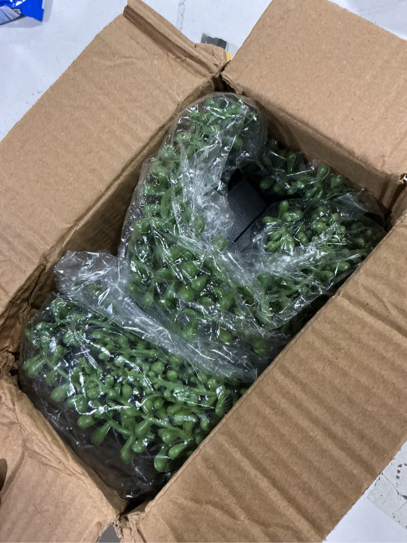 Condition photo showing New/Like New for Artificial Hanging Plants for Shelf, 2-Pack Fake Potted Greenery Faux String of Pearls in Black Pot, Décor for Office Living Room Bathroom Indoor Outdoor 2-pack String of Pearls