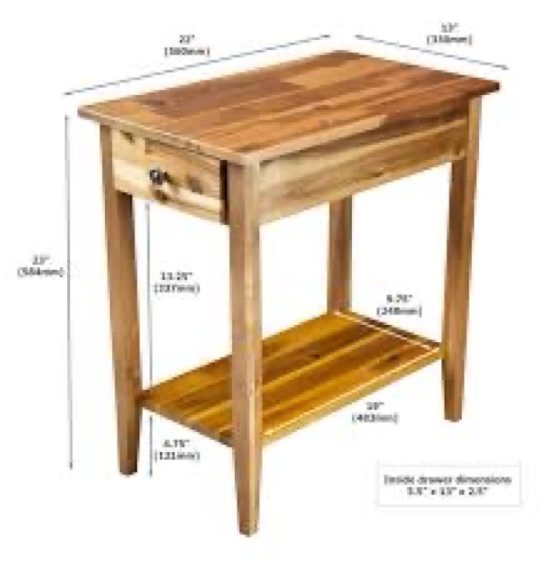 Aiydan Solid Wood End Table with Storage