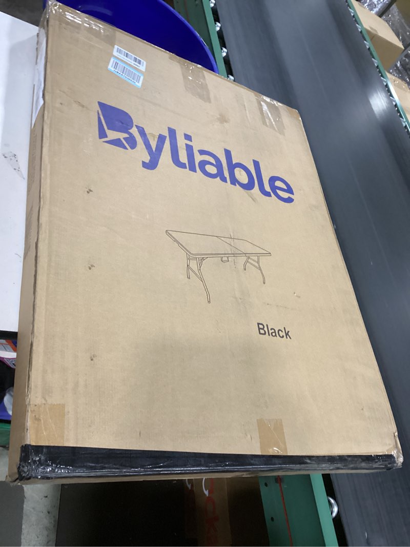 Condition photo showing Good Condition for COLOR BLACK Byliable Folding Table 6ft Portable Heavy Duty Plastic Fold-in-Half 6 Foot Foldable Table Utility Di