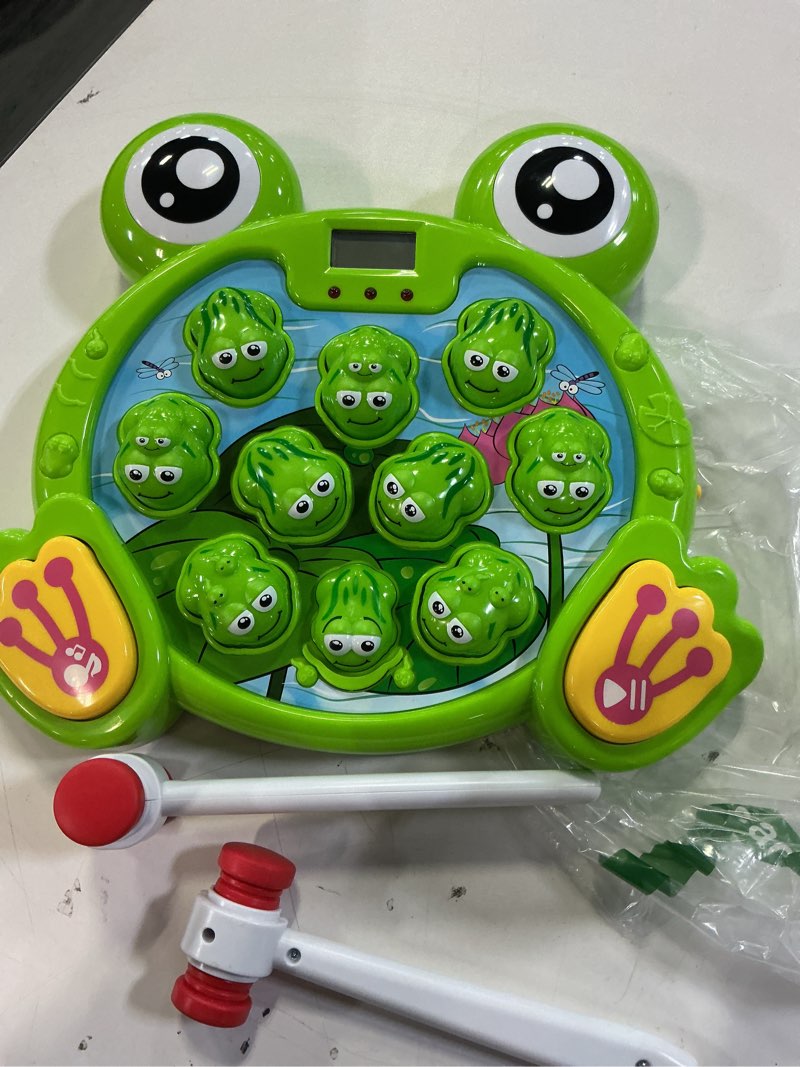 Condition photo showing As Is for YEEBAY Whack A Frog Game with 2 Hammers, Toddler Early Developmental Learning Toy, Fun Birthday Gift for Kids Age 2+, Toys for 2 3 4 Year Old Boys Grils Multicolor