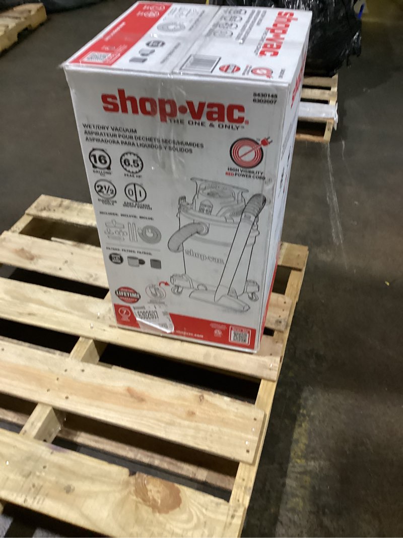 Condition photo showing Good Condition for shop-vac 16-gallon 6.5 hp corded wet/dry shop vacuum with accessories included