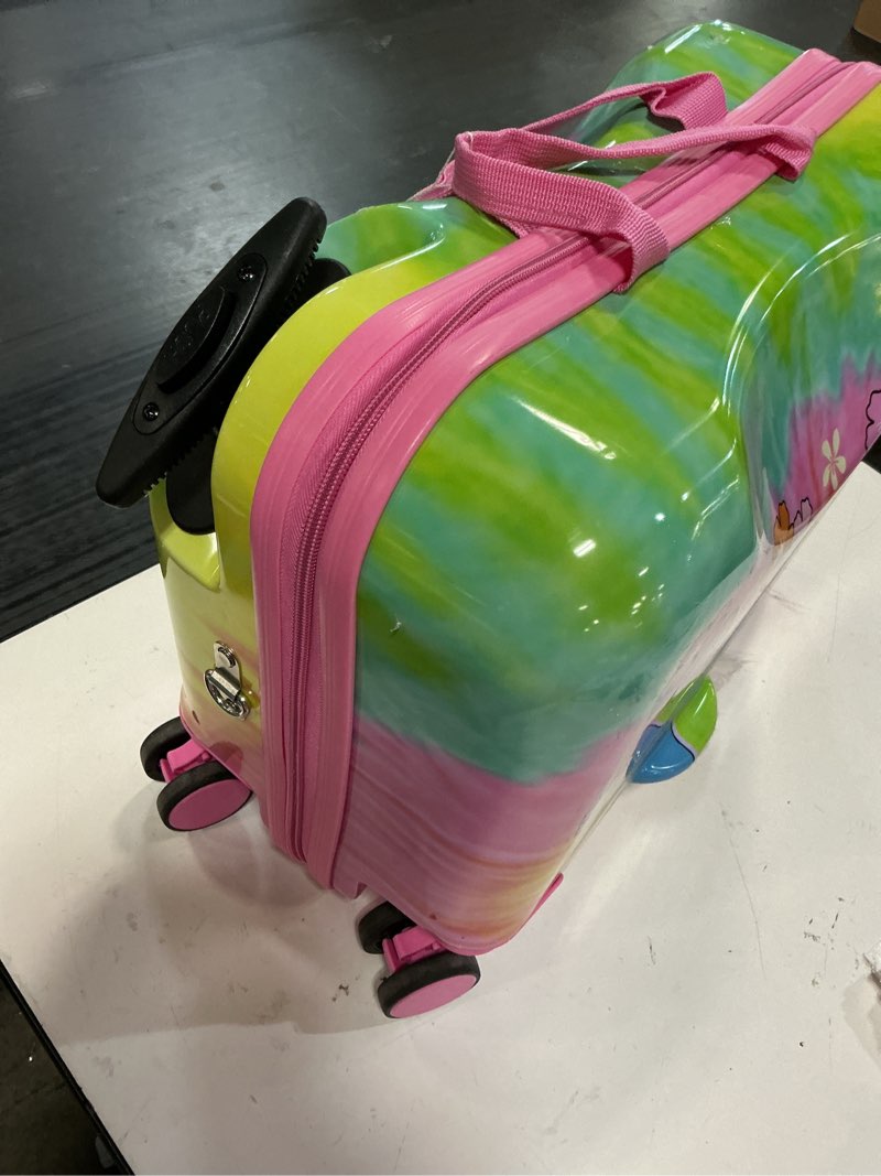 Condition photo showing Good Condition for disney stitch checked hardside ride on luggage - stitch