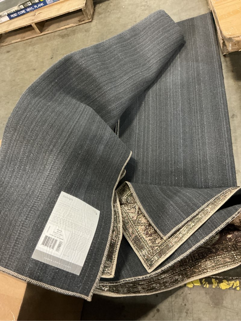 Condition photo showing As Is for loloi amber lewis georgie collection ger-07 moss/salmon 8'-4" x 11'-6", .19" pile height, area rug moss / salmon 8'4" x 11'6" (rectangular)