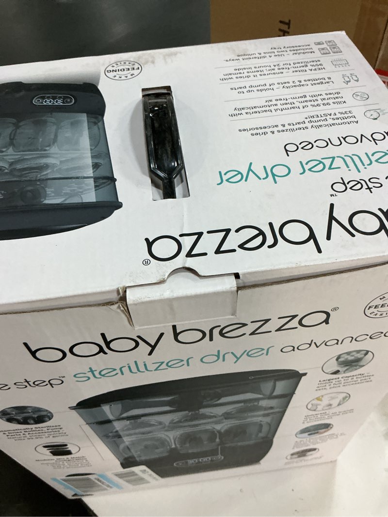 Condition photo showing Good Condition for Baby Brezza Bottle Sterilizer and Dryer Advanced – 33% Faster - Largest Capacity Steam Sanitizer - Universal Sterilization Machine for All Bottles + Pump Parts - HEPA Air Filter, Charcoal Charcoal 1 Count (Pack of 1)