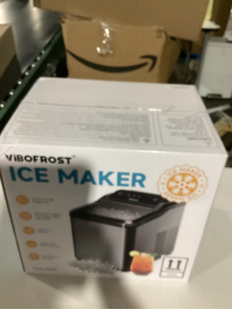 Condition photo showing New/Like New for Nugget Ice Maker Countertop, 35lbs/24H Sonic & Chewable Pellet Ice, Portable Crushed Ice Machine, Self-Cleaning Anti-Scale System, 10 Cleaning Packets, Quiet Operation, Stainless Steel Black