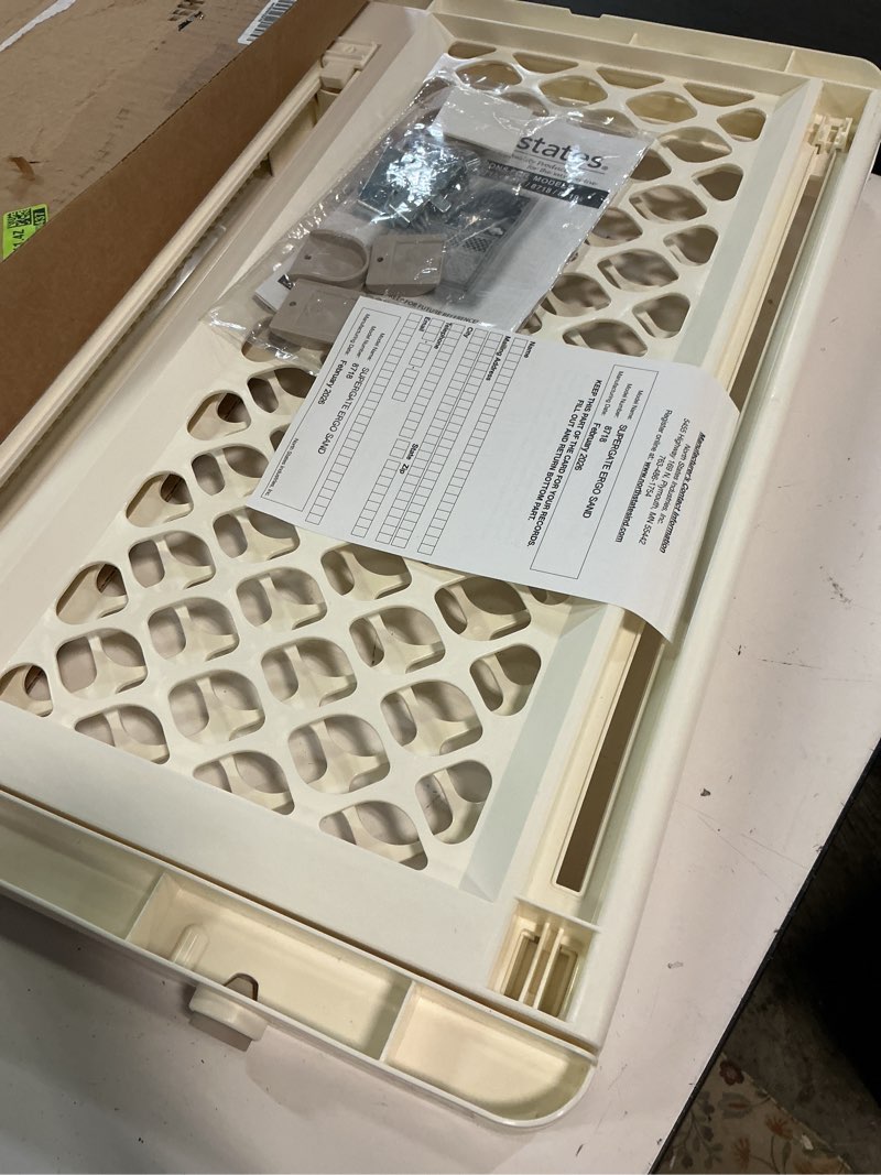 Condition photo showing Good Condition for toddleroo by north states - supergate ergo baby gate: plastic baby gate for stairs & doorways - adjustable indoor safety gate - made in usa - 26 to 42 inches wide - 26 inches tall - ivory