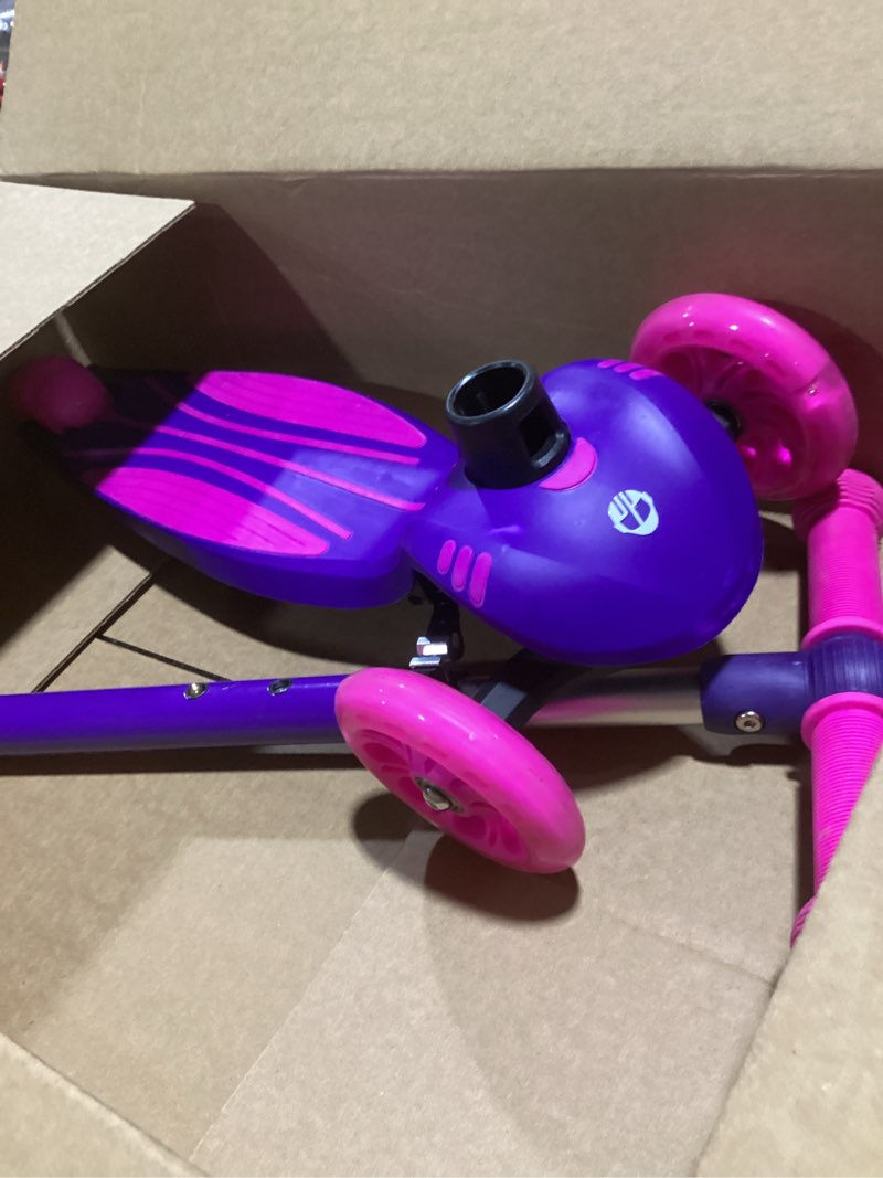 Condition photo showing Good Condition for similar to tonbux kids scooter, light up 3 wheel kick scooters for kids 3-12, folding scooters with adjustable height - toddler scooter lean-to-steer & widen anti-slip deck berry red