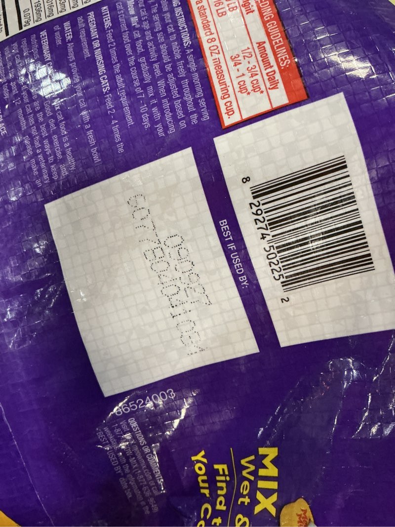 Condition photo showing Good Condition for (best if used by 09/09/2027)meow mix original choice dry cat food, 16 lb. bag