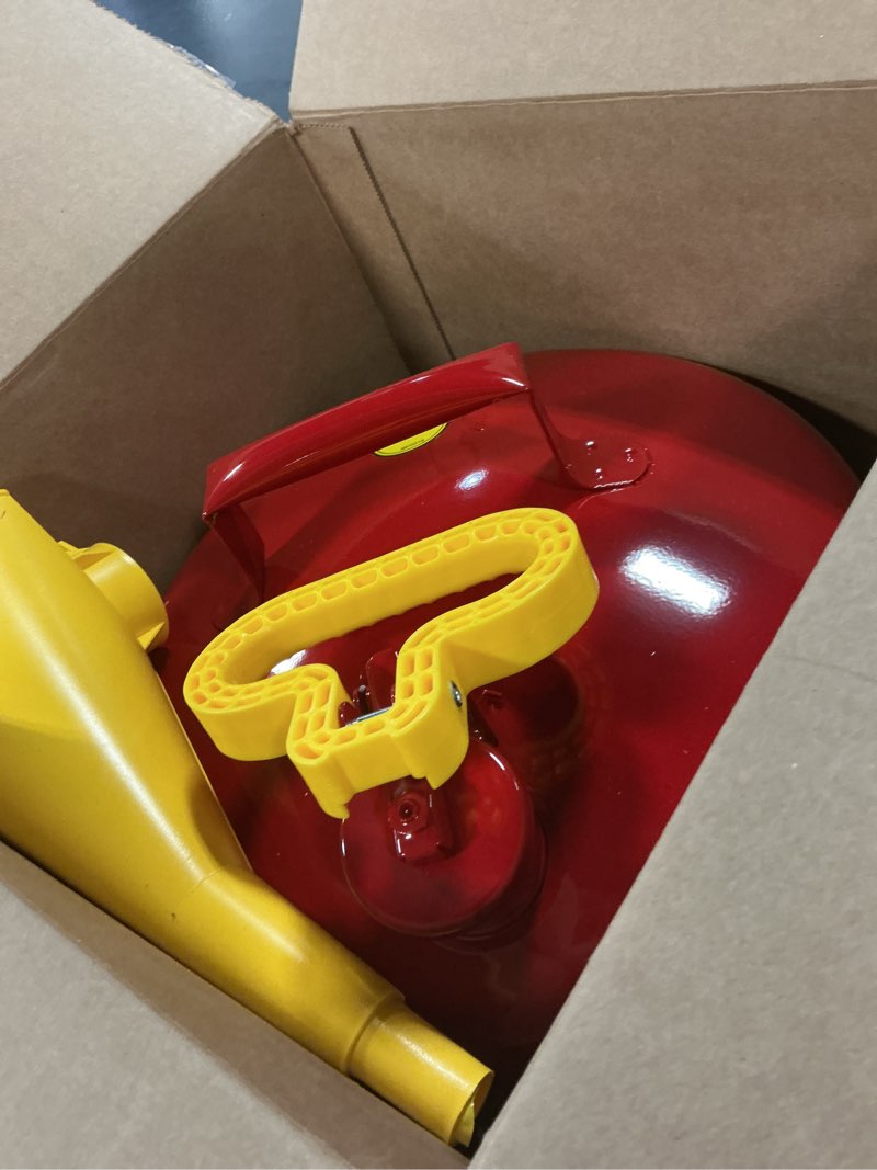 Condition photo showing Good Condition for eagle mfg type l safety cans  gas  5 gal  red  funnel