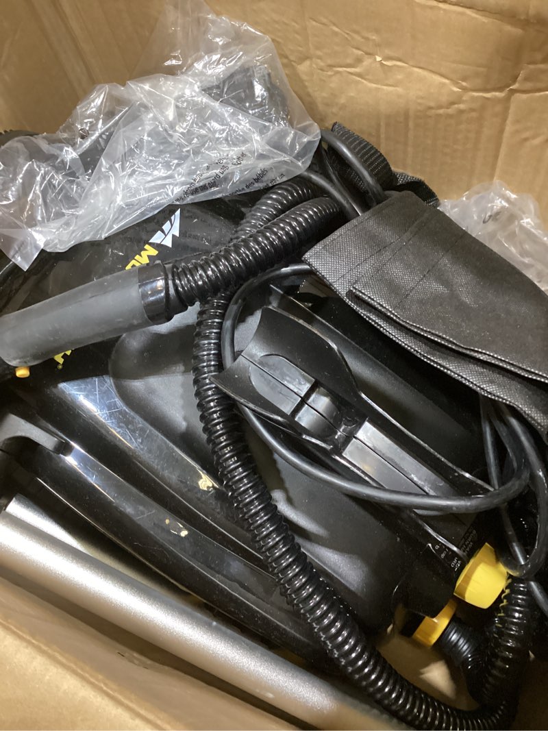 Condition photo showing As Is for mcculloch mc1385 deluxe canister steam cleaner, 2-hour runtime, chemical-free, 23 accessories: mop head, brushes & more - built for home, tile, carpet, furniture, & personal car detailing