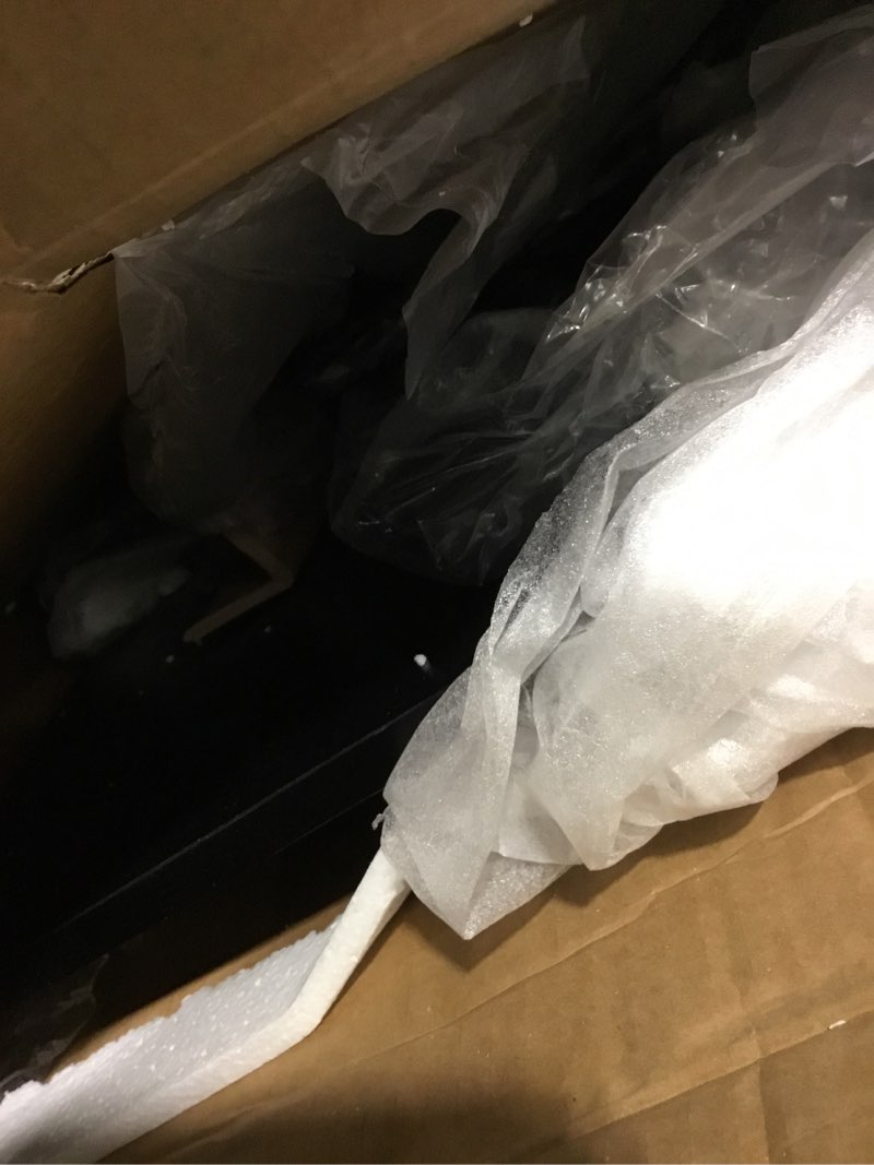 Condition photo showing Good Condition for Huuger L Shaped Desk, 55 Inches Computer Desk with Reversible Storage Shelves, for Gaming Corner Home Office Writing Study, Metal Frame, Black Black 55 inch