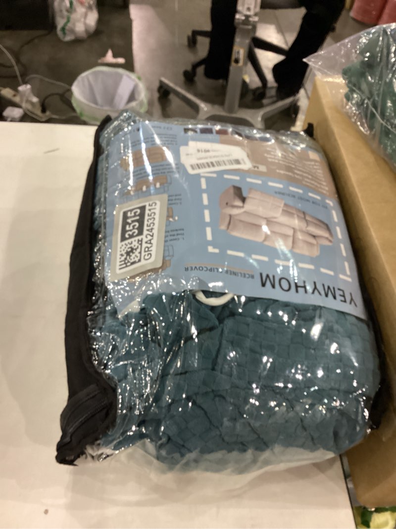 YEMYHOM 8 Pieces Stretch Recliner Sofa Cover Latest Jacquard Reclining Couch Cover with Side Pocket 