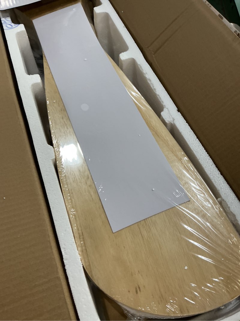 Condition photo showing New/Like New for livory 52” wood smart flush mount ceiling fans with lights and remote,quiet dc motor,outdoor indoor ultra low profile ceiling fan works with alexa wifi app,modern white ceiling fan for bedroom patio light wood 52"-voice+app+remote control