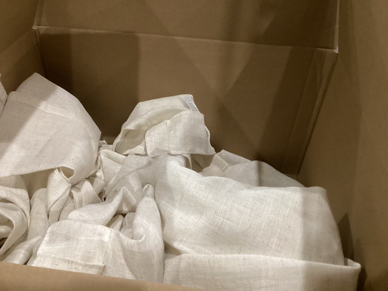 MYSKY HOME Linen Curtains for Sliding Glass Door, Back Tab Semi Sheer Curtain Panels Extra Long Floo