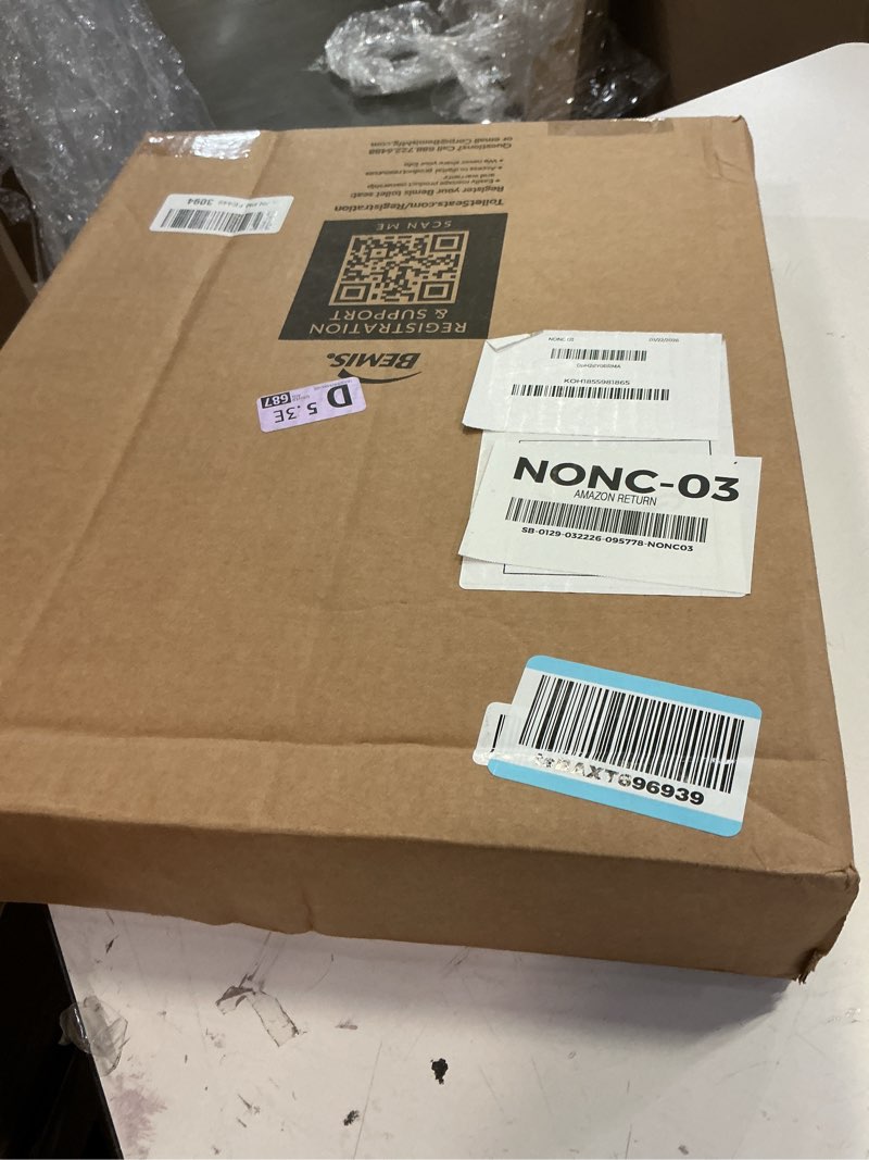 Condition photo showing New/Like New for mayfair cassel slow close toilet seat, easy clean, non slip premium wood seat, easy install, made in usa, round, white round 1 - toilet seat
