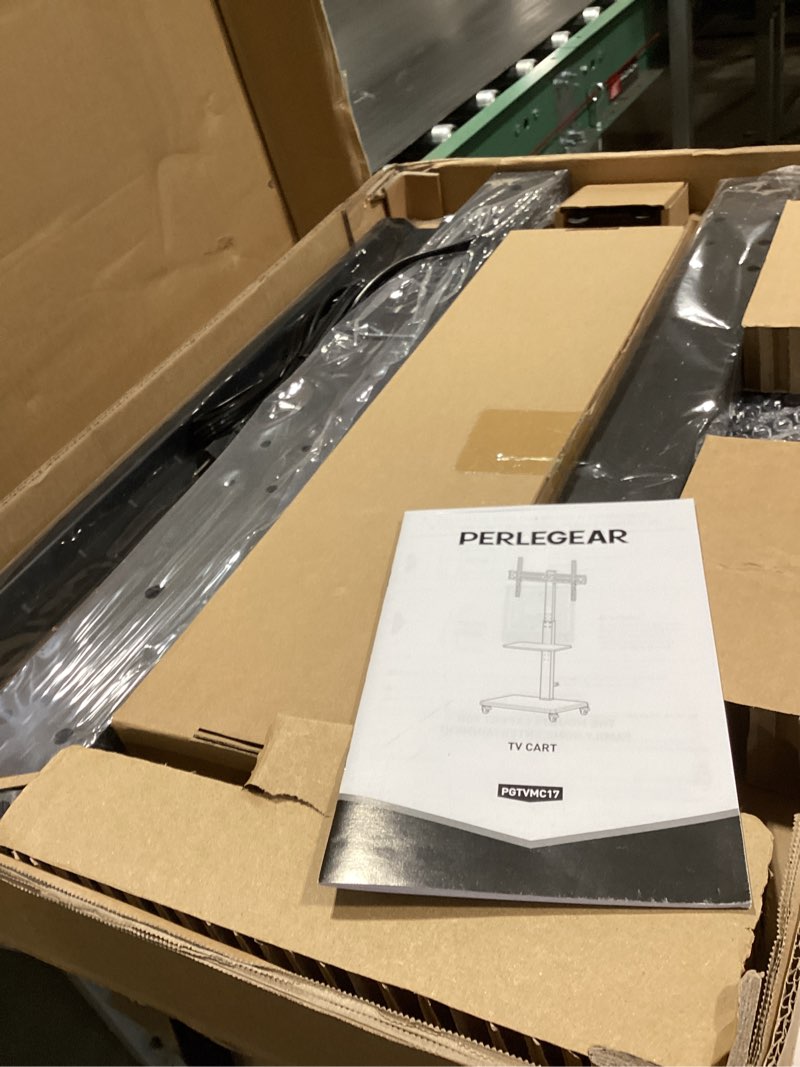 Condition photo showing Good Condition for similar to perlegear mobile tv cart for 32-82 inch flat/curved led/lcd/oled tvs rolling tv stand with height adjustable shelf max vesa 600x400mm up to 100lbs- outdoor tv stand trolley with wheels pgtvmc05-1