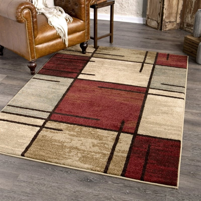 better homes & gardens spice grid 5' x 7' rouge indoor area rug