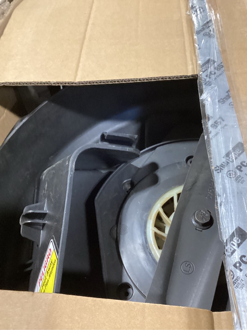 Condition photo showing As Is for lawnmaster electric lawn mower 12amp 19-inch me1218x.01