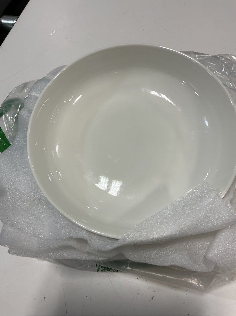 Condition photo showing Good Condition for malacasa 8.85" large pasta bowls, 42 oz white salad bowls soup bowls, porcelain serving bowls set of 6, large kitchen bowl plates pasta plates, microwave & dishwasher safe, series regular ivory white 42 oz (6 piece)