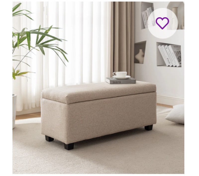 Ebern Designs Hekla Fabric Flip Top Storage Bench