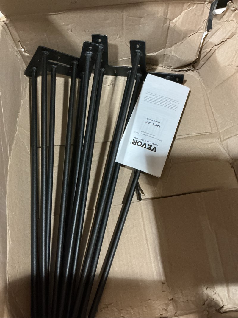 Condition photo showing As Is for happybuy hairpin table legs 34" black set of 4 desk legs 880lbs load capacity (each 220lbs) hairpin desk legs 3 rods for bench desk dining end table chairs carbon steel diy heavy duty furniture legs 34 inch