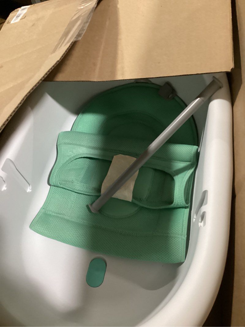 Condition photo showing As Is for frida baby 4-in-1 grow-with-me baby bathtub, baby tub for newborns to toddler with removable bath seat & backrest for bath support in tub