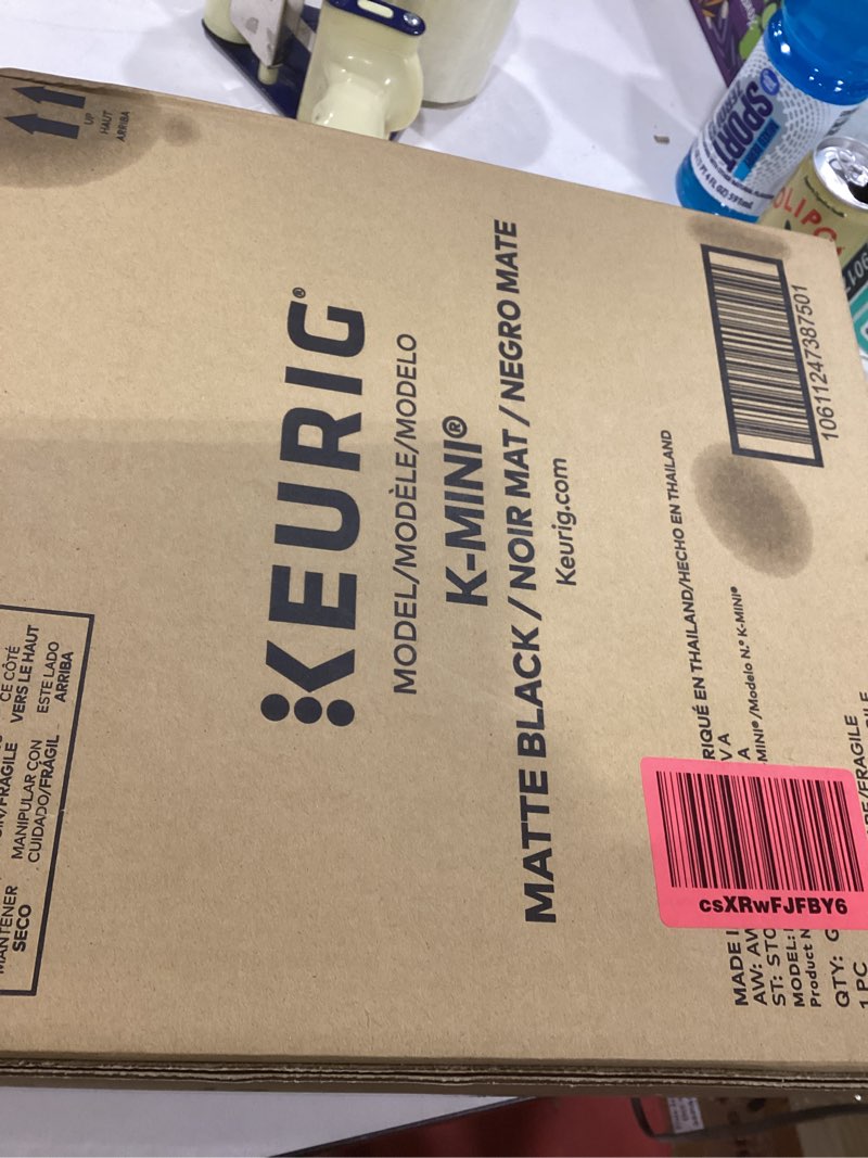 Condition photo showing As Is for Keurig K-Mini Single Serve K-Cup Pod Coffee Maker, 6 to 12oz Brew size, with Cord Storage, Perfect for Small Spaces, Black
