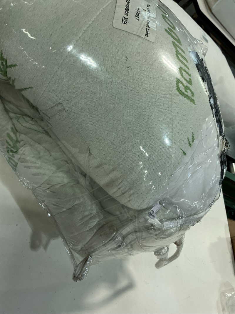 Condition photo showing As Is for ultra soft queen size mattress topper - viscose made from bamboo pillow top mattress pad for back pain relief - naturally cooling for hot sleepers, green green queen