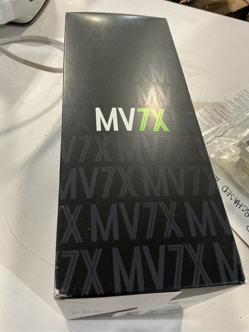 Condition photo showing New/Like New for shure mv7x microphone - xlr only pro quality dynamic mic for podcasting & vocal recording, voice-isolating technology, all metal construction, mic stand compatible, optimized frequency - black