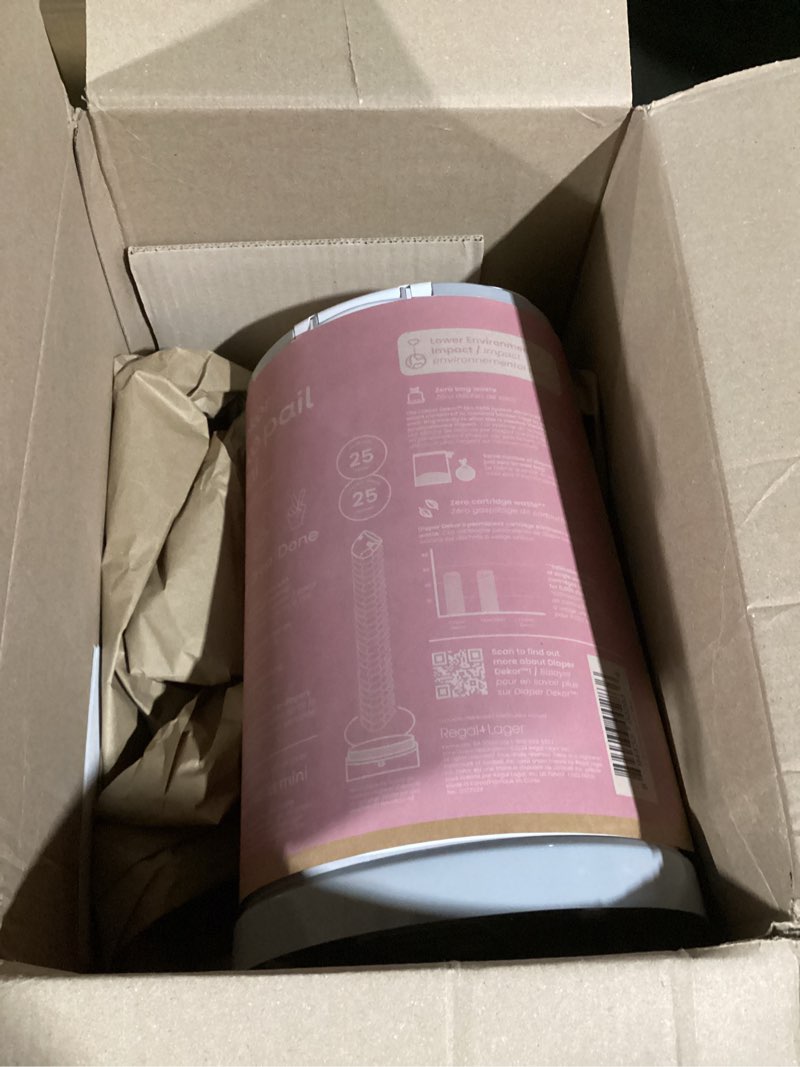 Condition photo showing Good Condition for Diaper Dekor EKO MINI Diaper Pail, White, ONLY Eco-Friendly Diaper Pail Made with 70% Recycled Materials, Hands-Free: Step–Drop–Done, Cost-Effective Refill System Eko White