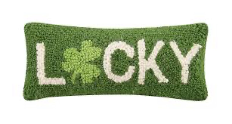 peking handicraft 30tg440c05ob blown filled hook throw pillow, 12-inch length, wool and cotton (luck