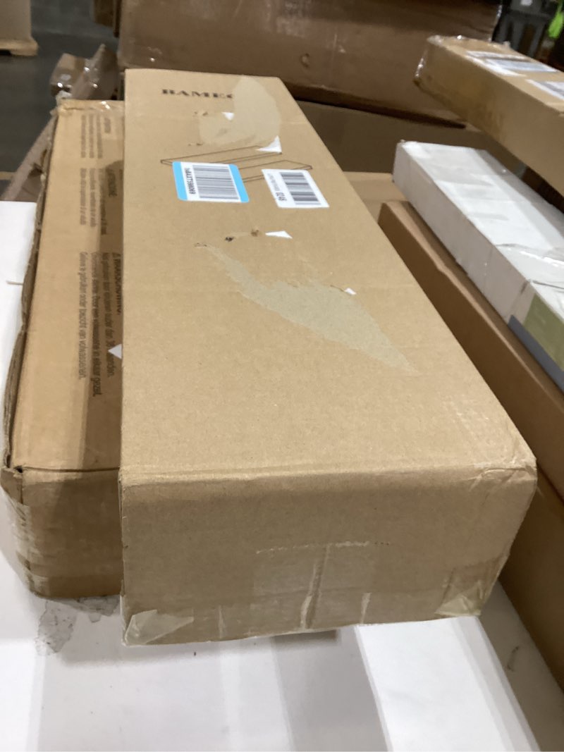 Condition photo showing As Is for BAMEOS Floating Shelf,Wall Shelf,Decor Wall Mounted Shelves,Hanging Shelf Set L24xW6 for Bathroom Kitchen Living,Kitchen,Room Bedroom Storage,Black 24x6 Black