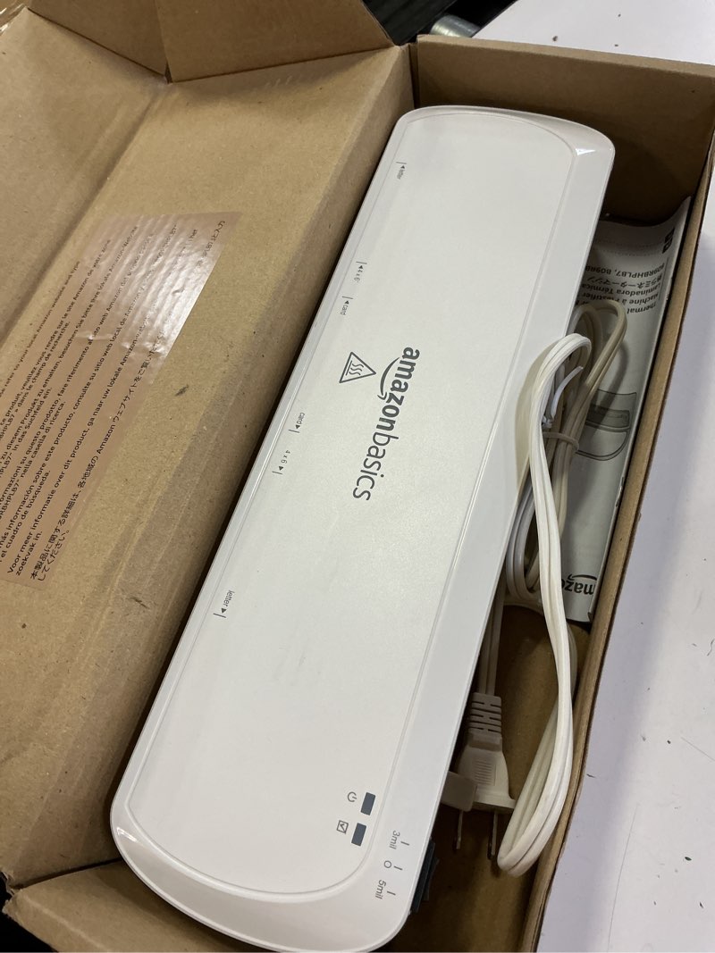 Condition photo showing Good Condition for amazon basics 9 inch thermal laminator machine for documents and photos, easy to use for home office or school, white 9-inch