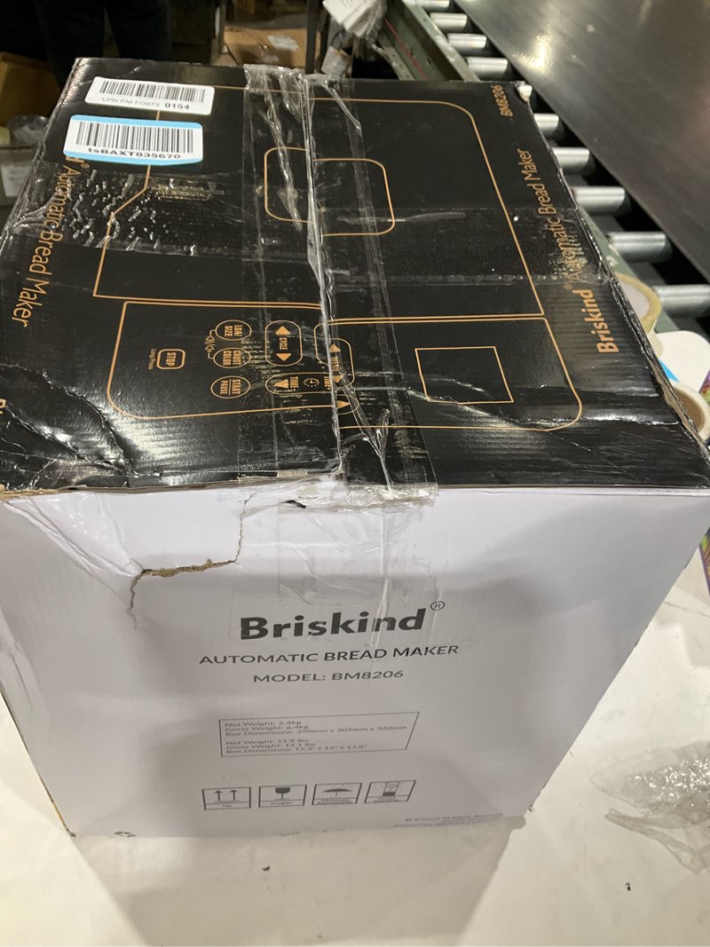 Condition photo showing As Is for Bread Maker Machine with Ceramic Nonstick Pan, 19 Menus, 2 Pound Stainless Steel Breadmaker with Glass Touch Panel, Gluten Free, Sourdough Starter, Custom Setting, 3 Loaf Sizes & Crust Colors